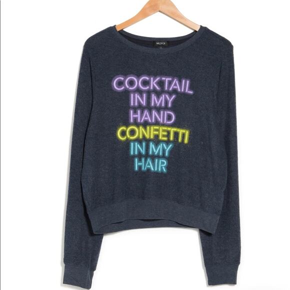 NWT! Wildfox Cocktail In My Hand Pullover Sweatshirt size Large - Picture 7 of 10